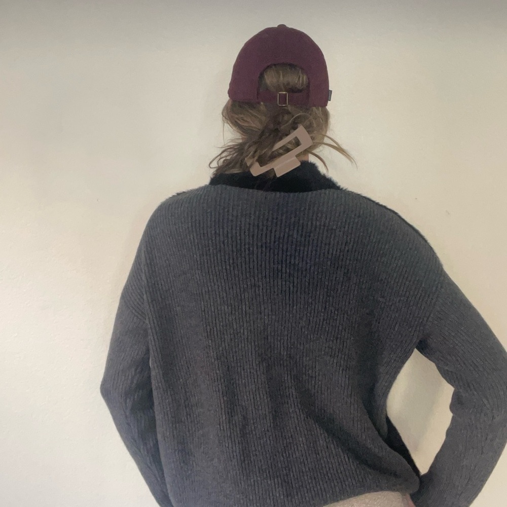 Vince Camuto Black and Gray Cowl Neck Sweater - Picture 3 of 9